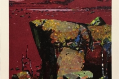 Fjellet gløder Litografi (26x26 cm) kr 2000 ur