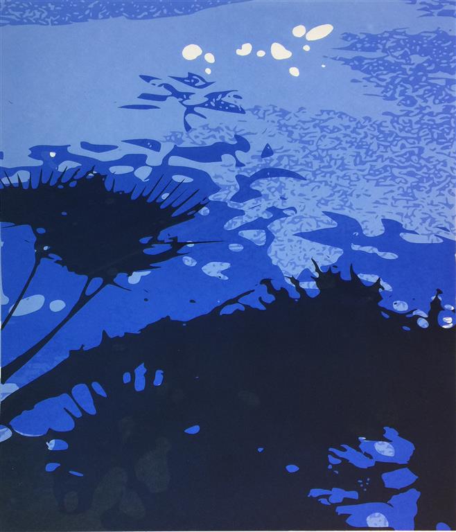 Sombras I Blå Silketrykk (58x50 cm) kr 4800 ur