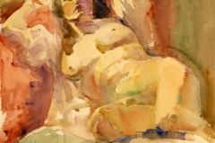 Gilda resting in bed Akvarell (50x37 cm) kr 8500 ur