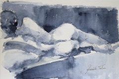 Laticia lying on bed Akvarell 19x28 cm 1400 ur