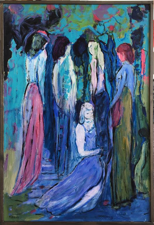 Kvinner I Akrylmaleri (90x61 cm) kr 6000