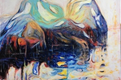 Blå I Akrylmaleri (100x110 cm) kr 13000