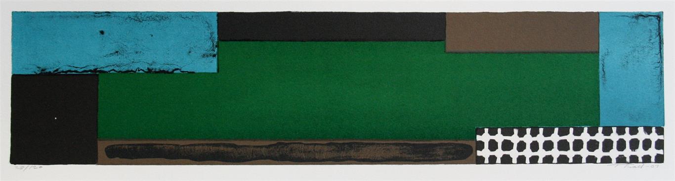 Komposisjon, grønn Litografi (11x48 cm) kr 1100 ur