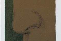 Profil, smal grønn Litografi (41,5x11,5 cm) kr 1000 ur