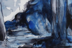 Blå knaus i Bjerksted Akvarell (17x25 cm) kr 2900 mr