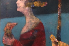 Trine Storen. En fugl i handen Akrylmaleri (50x50 cm) kr 4800 ur